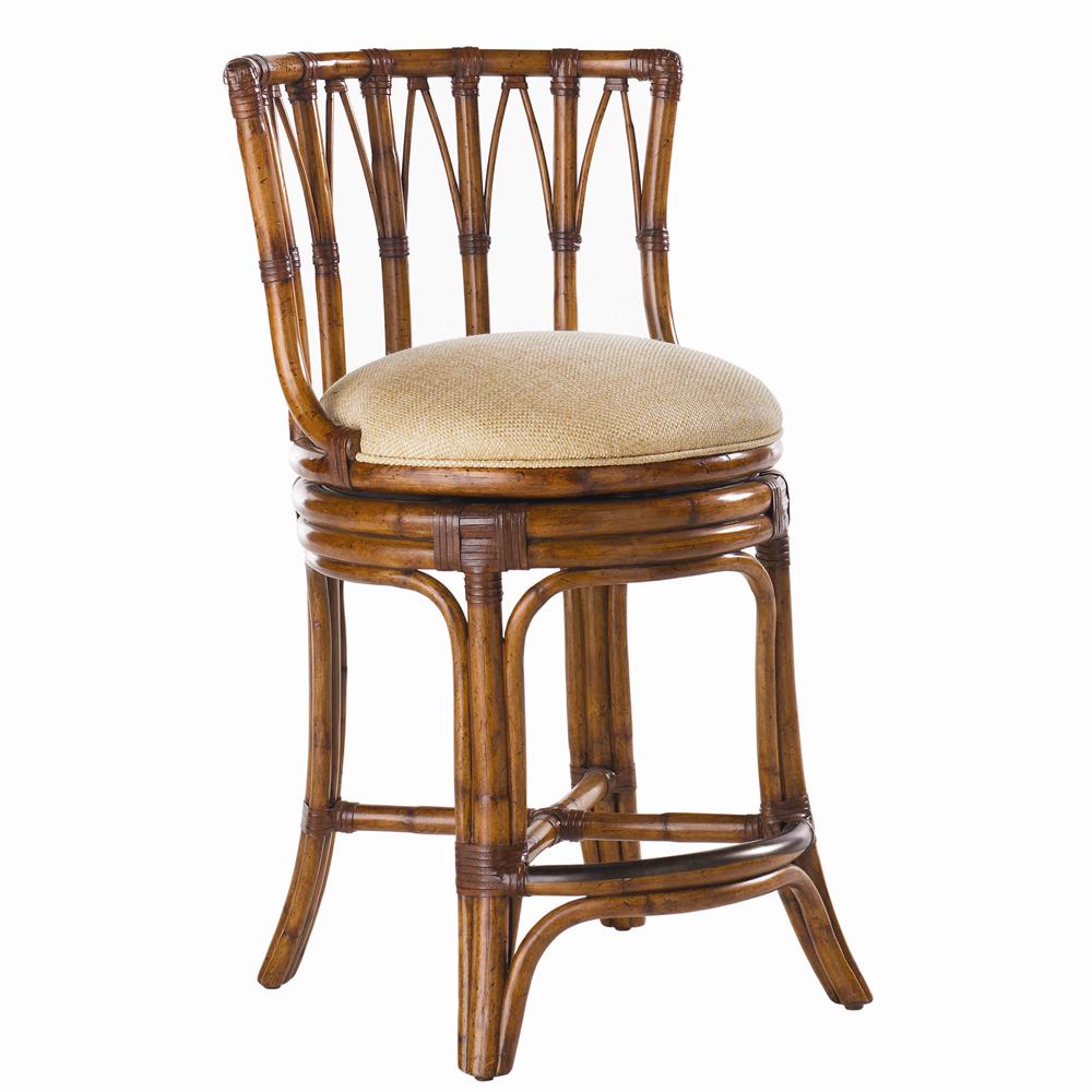 Tommy Bahama Home Island Estate 263495650 Quick Ship South Beach Rattan Swivel Counter Stool Baer s Furniture Dining Chair Bar Stool